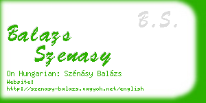 balazs szenasy business card