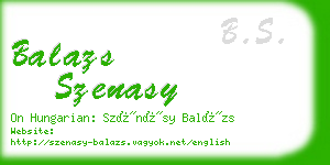 balazs szenasy business card